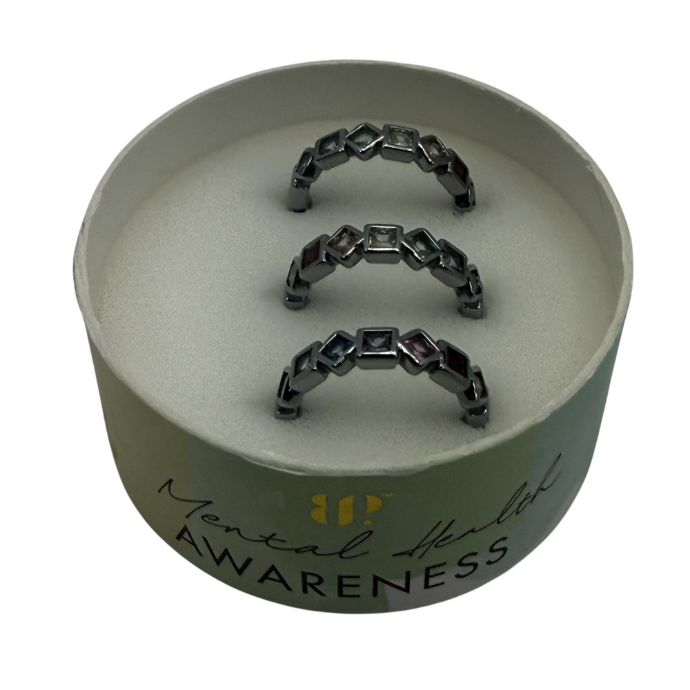 Bomb Party RBP7150 Be Kind To Your Mind Rainbow Cubic Zirconia Size 8 Ring